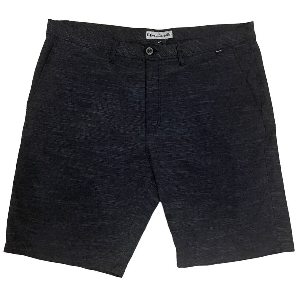 Travis Mathew Beck Shorts Golf Active Performance Hybrid Black Patterned Size 40
